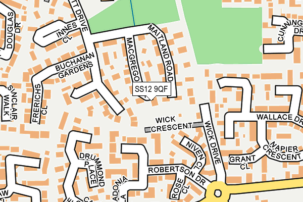 SS12 9QF map - OS OpenMap – Local (Ordnance Survey)