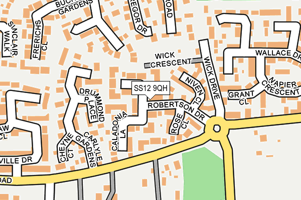 SS12 9QH map - OS OpenMap – Local (Ordnance Survey)
