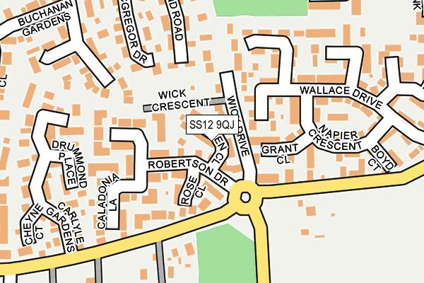SS12 9QJ map - OS OpenMap – Local (Ordnance Survey)