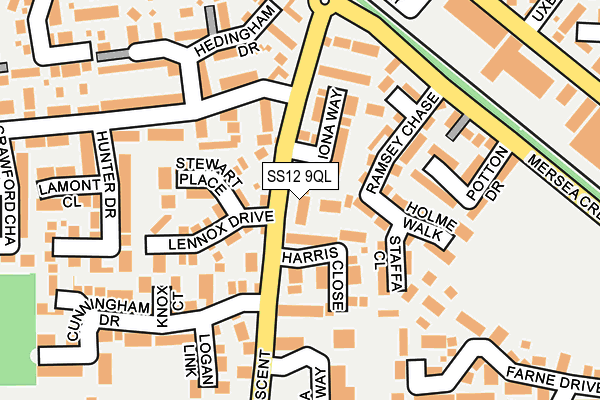 SS12 9QL map - OS OpenMap – Local (Ordnance Survey)