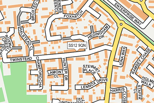 SS12 9QN map - OS OpenMap – Local (Ordnance Survey)
