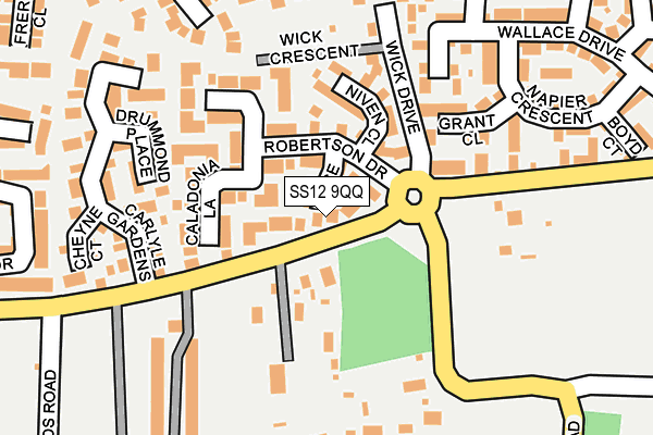 SS12 9QQ map - OS OpenMap – Local (Ordnance Survey)
