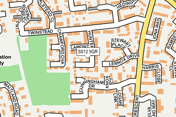 SS12 9QR map - OS OpenMap – Local (Ordnance Survey)