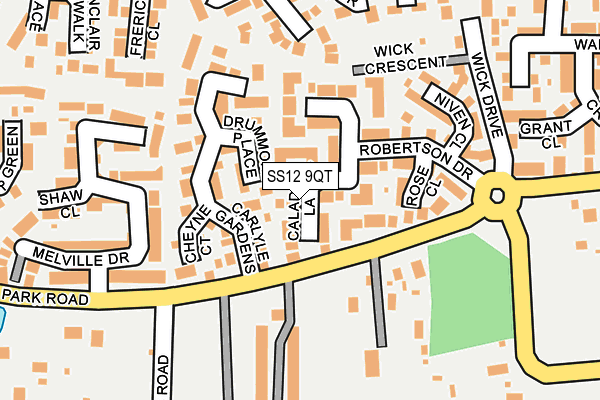 SS12 9QT map - OS OpenMap – Local (Ordnance Survey)