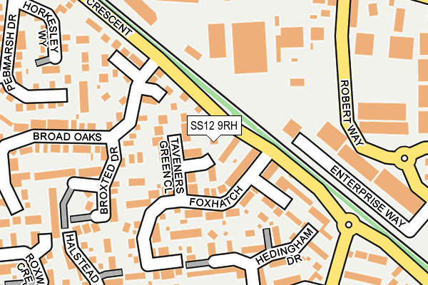 SS12 9RH map - OS OpenMap – Local (Ordnance Survey)
