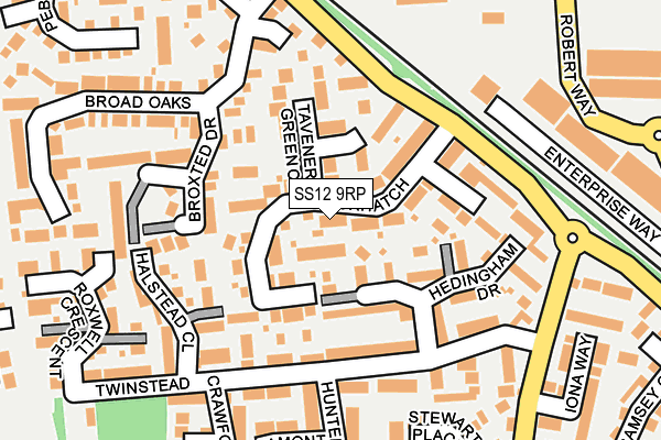 SS12 9RP map - OS OpenMap – Local (Ordnance Survey)