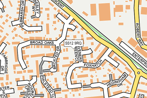 SS12 9RQ map - OS OpenMap – Local (Ordnance Survey)