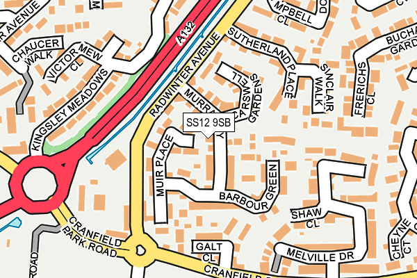 SS12 9SB map - OS OpenMap – Local (Ordnance Survey)