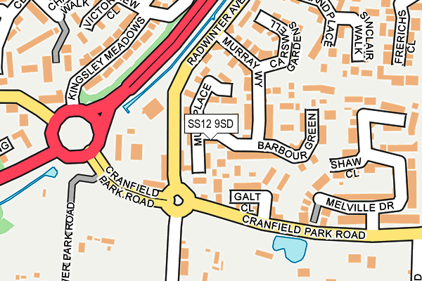 SS12 9SD map - OS OpenMap – Local (Ordnance Survey)