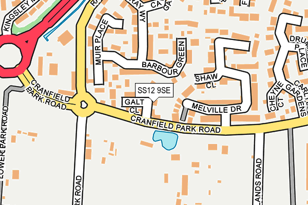SS12 9SE map - OS OpenMap – Local (Ordnance Survey)
