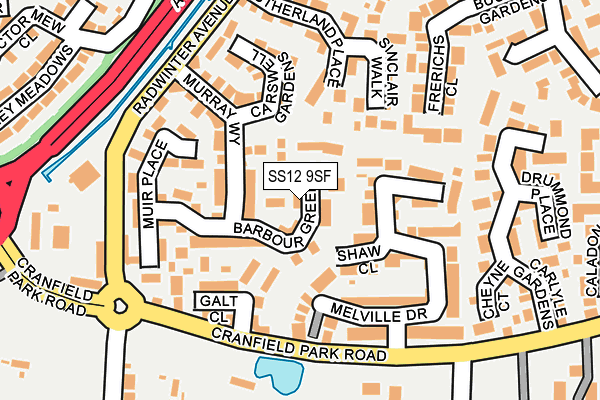 SS12 9SF map - OS OpenMap – Local (Ordnance Survey)