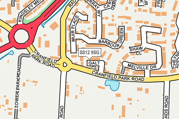 SS12 9SG map - OS OpenMap – Local (Ordnance Survey)