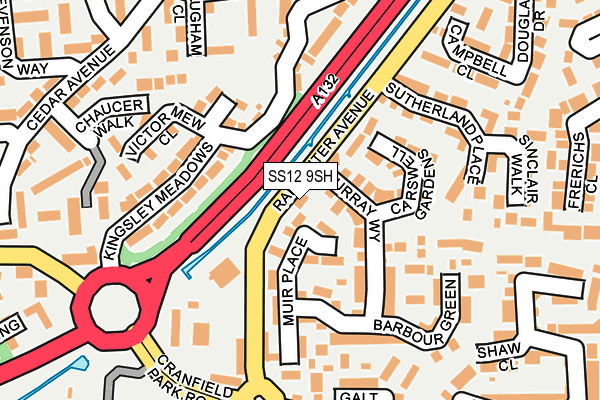 SS12 9SH map - OS OpenMap – Local (Ordnance Survey)