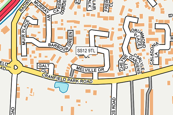 SS12 9TL map - OS OpenMap – Local (Ordnance Survey)