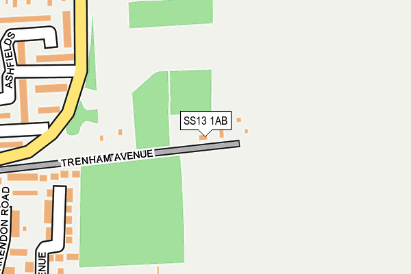 SS13 1AB map - OS OpenMap – Local (Ordnance Survey)