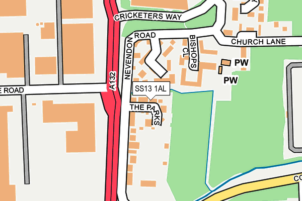 SS13 1AL map - OS OpenMap – Local (Ordnance Survey)