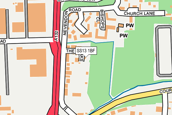 SS13 1BF map - OS OpenMap – Local (Ordnance Survey)