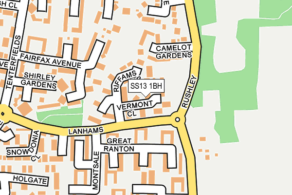 SS13 1BH map - OS OpenMap – Local (Ordnance Survey)