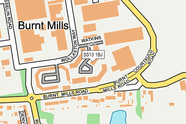 SS13 1BJ map - OS OpenMap – Local (Ordnance Survey)