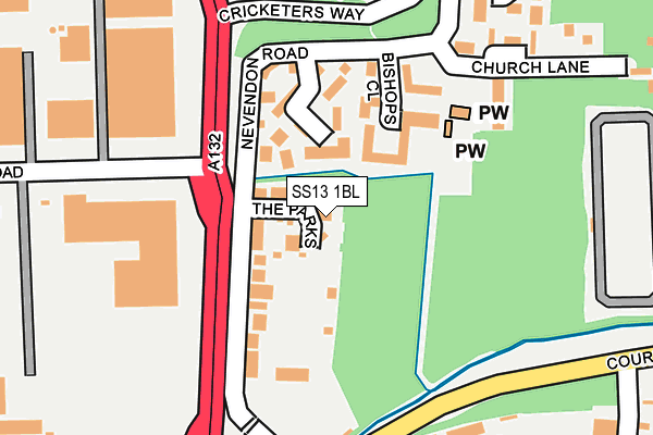 SS13 1BL map - OS OpenMap – Local (Ordnance Survey)