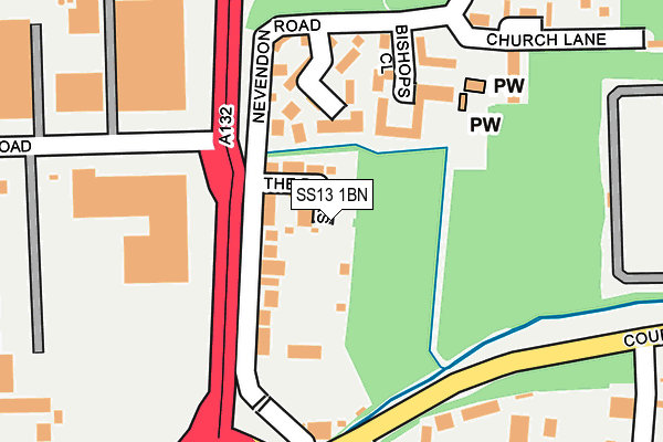 SS13 1BN map - OS OpenMap – Local (Ordnance Survey)