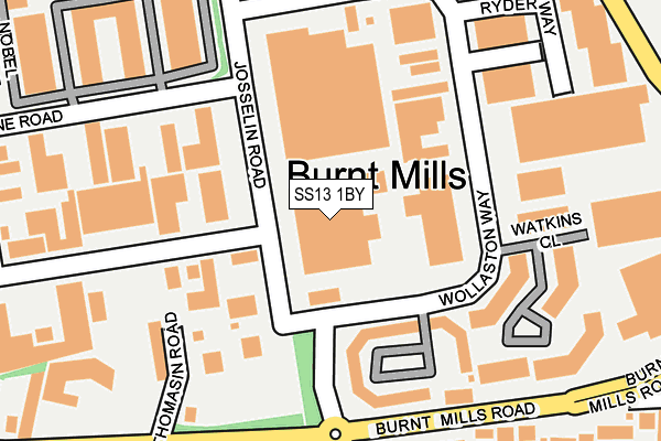 SS13 1BY map - OS OpenMap – Local (Ordnance Survey)