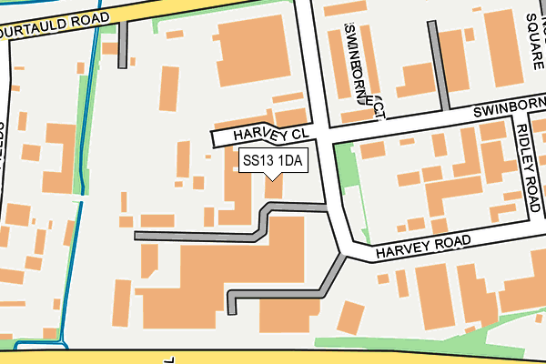 SS13 1DA map - OS OpenMap – Local (Ordnance Survey)