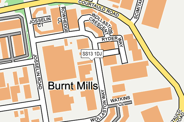 SS13 1DJ map - OS OpenMap – Local (Ordnance Survey)