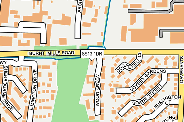 SS13 1DR map - OS OpenMap – Local (Ordnance Survey)