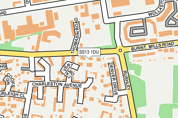 SS13 1DU map - OS OpenMap – Local (Ordnance Survey)