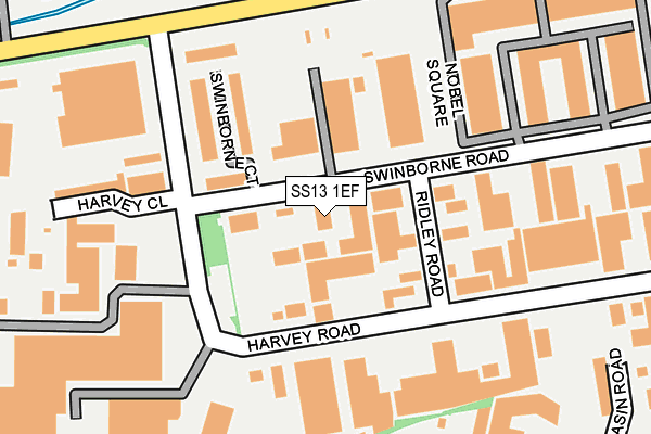 SS13 1EF map - OS OpenMap – Local (Ordnance Survey)