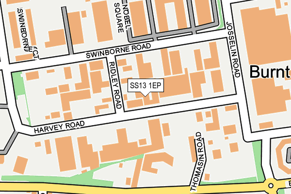 SS13 1EP map - OS OpenMap – Local (Ordnance Survey)