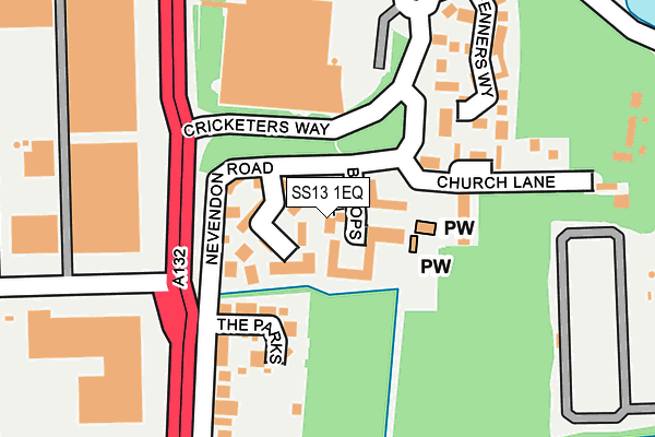 SS13 1EQ map - OS OpenMap – Local (Ordnance Survey)