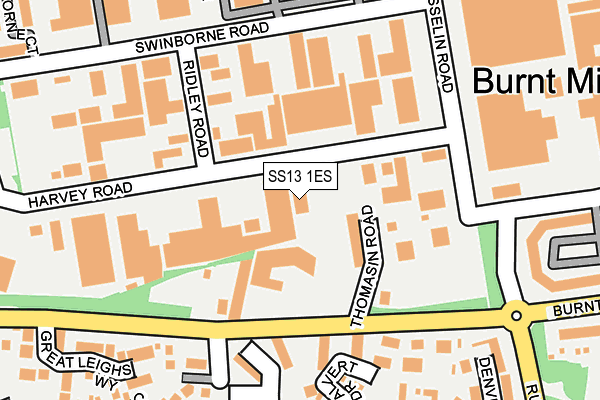 SS13 1ES map - OS OpenMap – Local (Ordnance Survey)