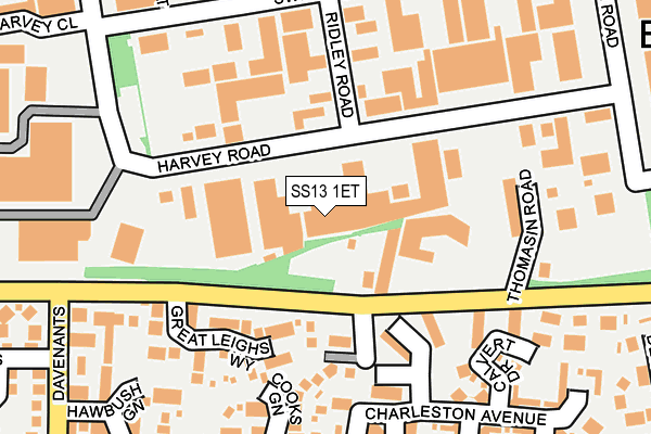 SS13 1ET map - OS OpenMap – Local (Ordnance Survey)