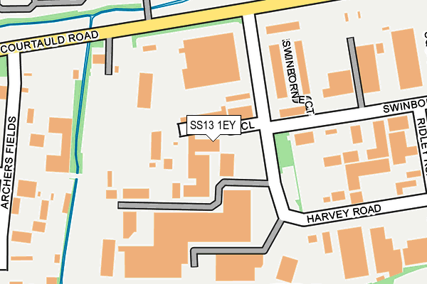 SS13 1EY map - OS OpenMap – Local (Ordnance Survey)