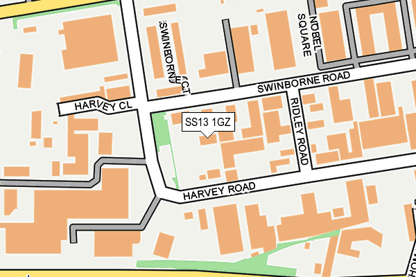 SS13 1GZ map - OS OpenMap – Local (Ordnance Survey)