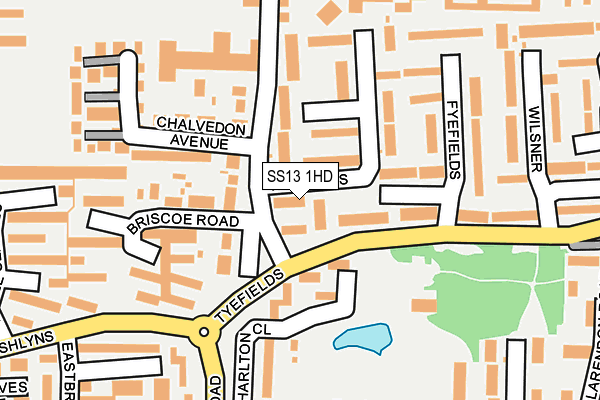 SS13 1HD map - OS OpenMap – Local (Ordnance Survey)