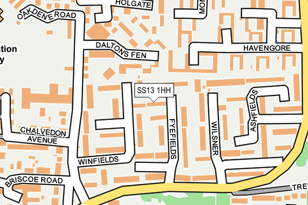 SS13 1HH map - OS OpenMap – Local (Ordnance Survey)