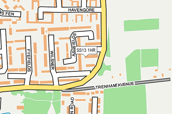 SS13 1HR map - OS OpenMap – Local (Ordnance Survey)