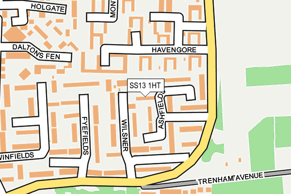 SS13 1HT map - OS OpenMap – Local (Ordnance Survey)