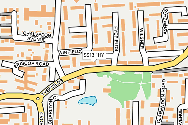 SS13 1HY map - OS OpenMap – Local (Ordnance Survey)