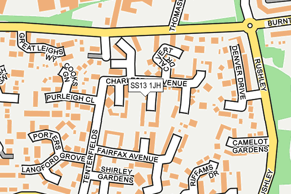 SS13 1JH map - OS OpenMap – Local (Ordnance Survey)