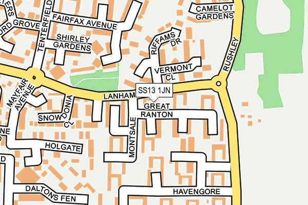 SS13 1JN map - OS OpenMap – Local (Ordnance Survey)