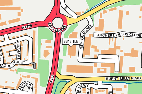 SS13 1LE map - OS OpenMap – Local (Ordnance Survey)