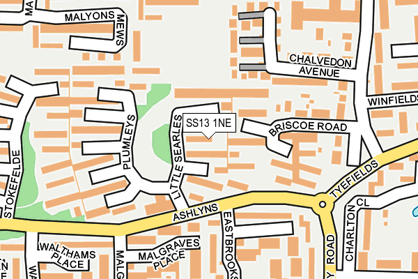 SS13 1NE map - OS OpenMap – Local (Ordnance Survey)