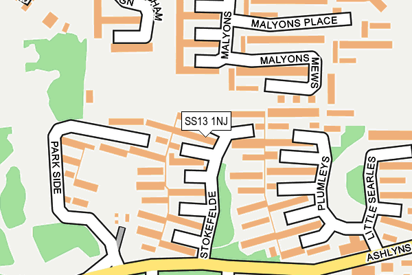 SS13 1NJ map - OS OpenMap – Local (Ordnance Survey)