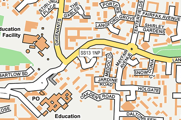 SS13 1NP map - OS OpenMap – Local (Ordnance Survey)