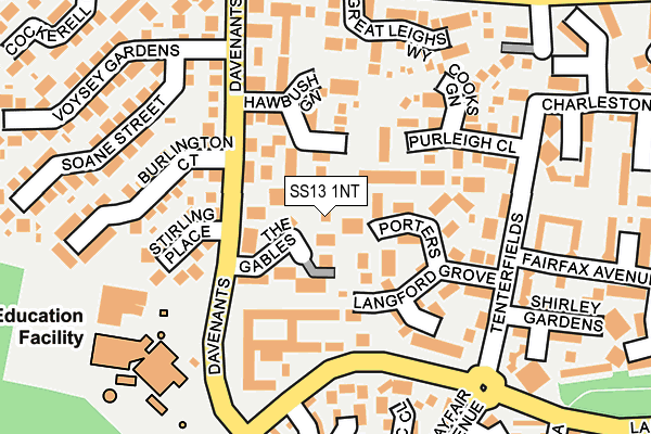 SS13 1NT map - OS OpenMap – Local (Ordnance Survey)