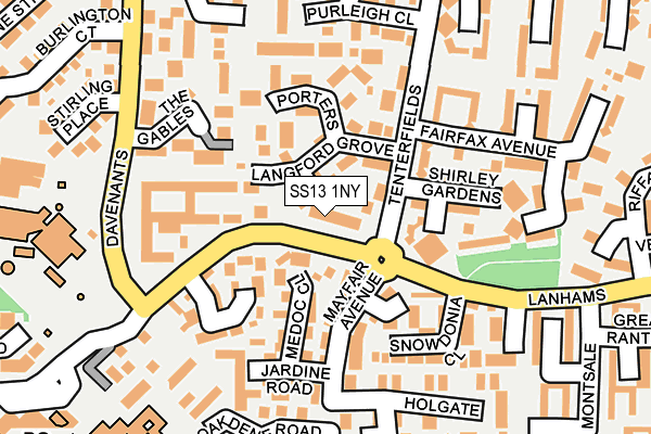 SS13 1NY map - OS OpenMap – Local (Ordnance Survey)